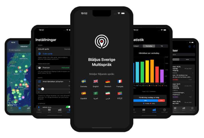 Blåljus Sverige App Screenshots